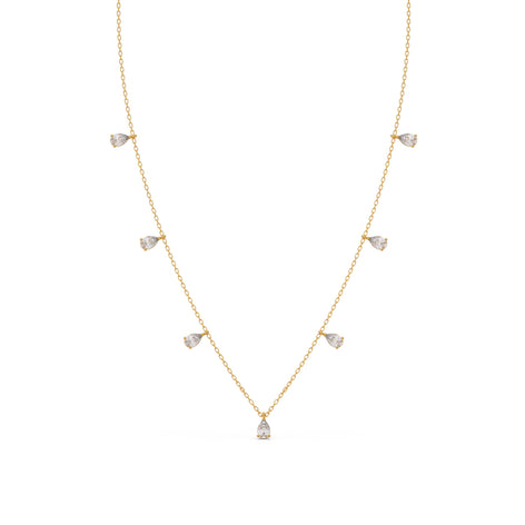Dangling Pear Diamond Necklace
