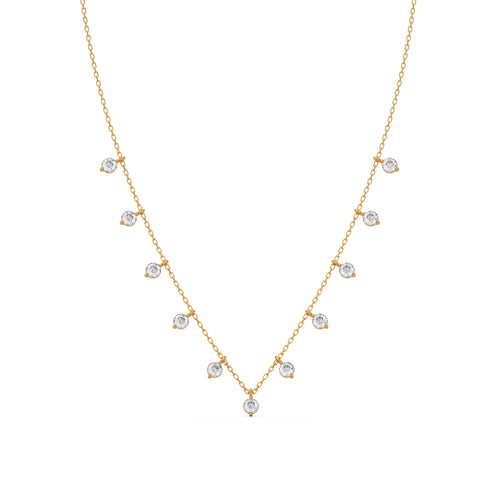 Lumina Bloom Round Diamond Necklace