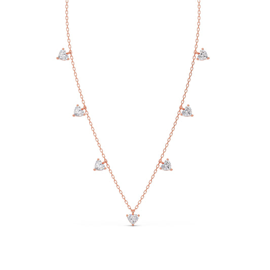 Stardust Heart Diamond Necklace - Rose