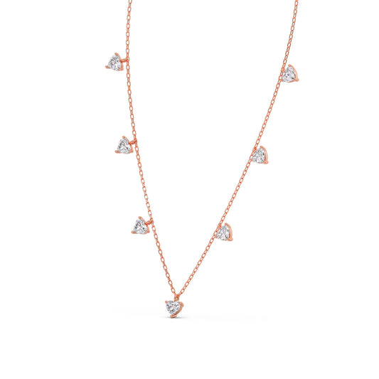 Stardust Heart Diamond Necklace - Rose