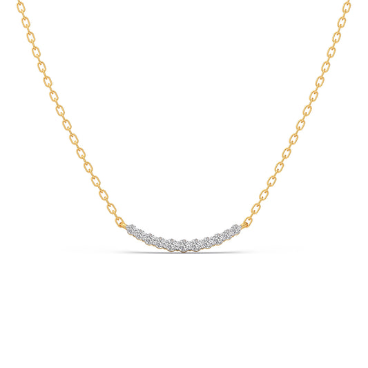 Luminous Curve Diamond Pendant Necklace - Yellow