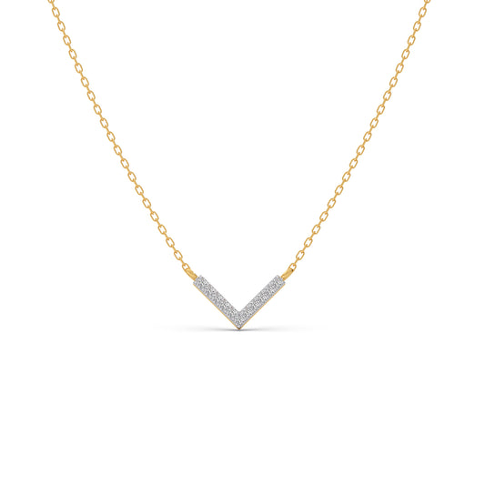 Zenith Chevron Diamond Chain Necklace - Yellow