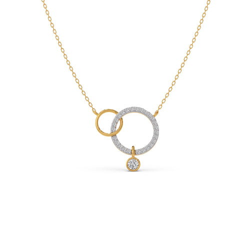 Classic Interlocking Diamond Circles Necklace