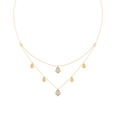 Layered Round Diamond Necklace