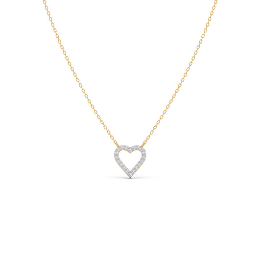 Open Heart Promise Diamond Necklace - Yellow