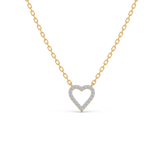 Open Heart Promise Diamond Necklace - Yellow