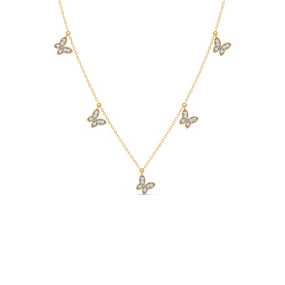 Butterfly Diamond Charm Necklace