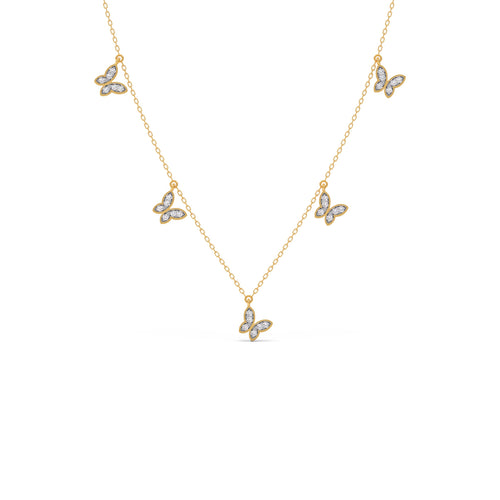 Butterfly Diamond Charm Necklace