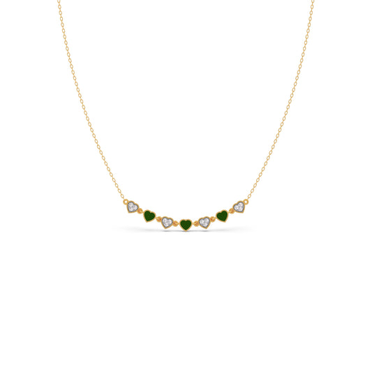 Sparkle Heart Diamond Necklace - Yellow