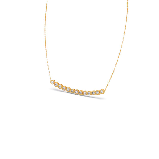 Lustrous Line Diamond Necklace - Yellow