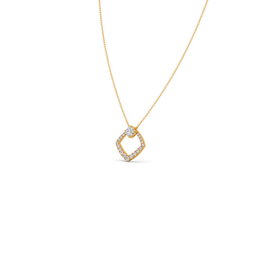 Geometric Shape Cushion Cut Diamond Necklace