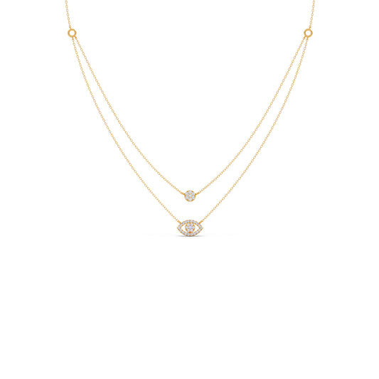 Dual Shine Evil Eye Diamond Layered Necklace