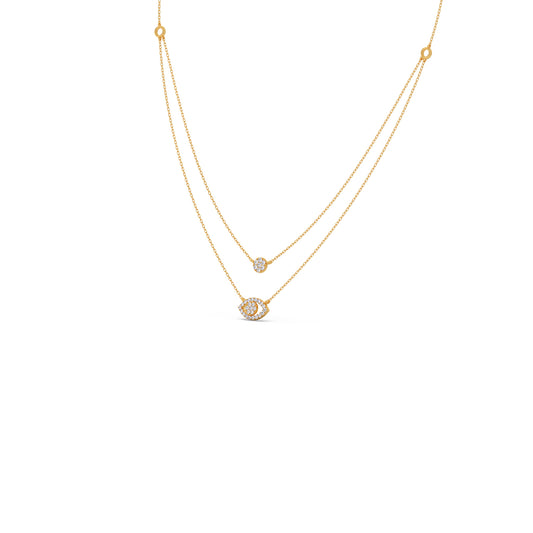 Dual Shine Evil Eye Diamond Layered Necklace