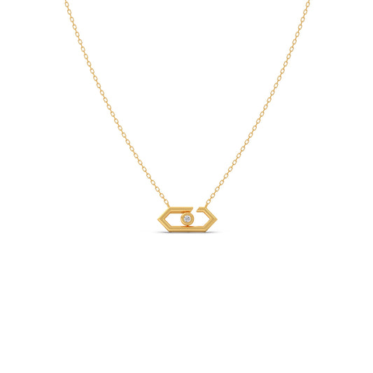 Hexora-Moving Diamond Necklace - Yellow