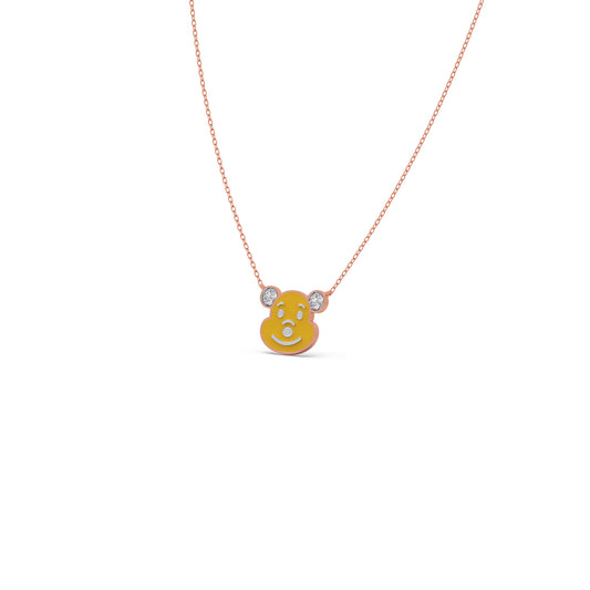 Pooh's Little Smacker Diamond Kids Necklace - Rose