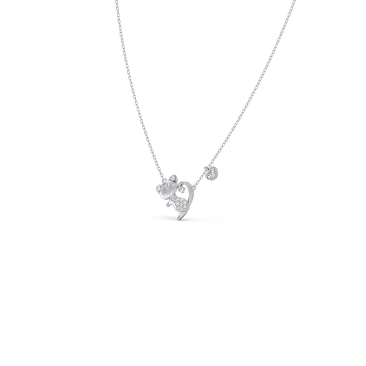 Magic Meow Diamond Kids Necklace - White