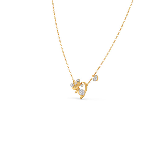 Magic Meow Diamond Kids Necklace - Yellow