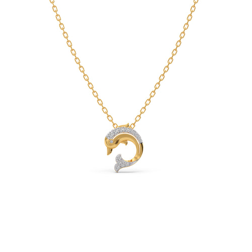 The Golden Fin Diamond Kids Necklace