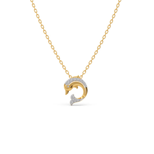 The Golden Fin Diamond Kids Necklace - Yellow