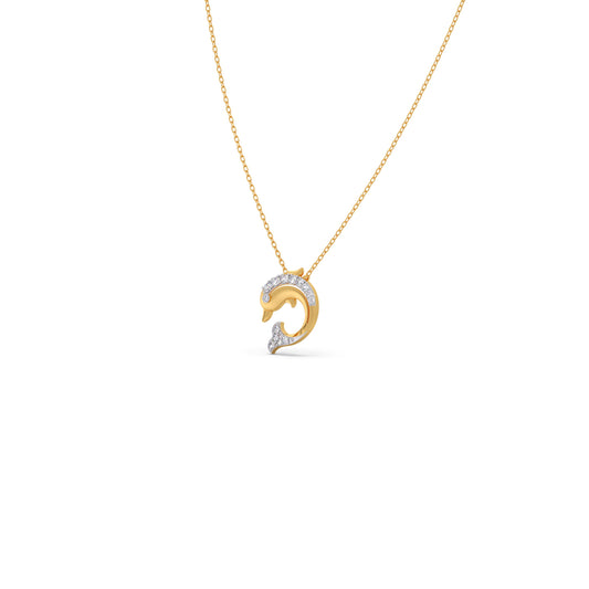 The Golden Fin Diamond Kids Necklace - Yellow