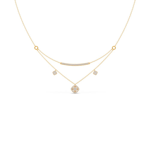 Dual Linked Diamond Layered Necklace
