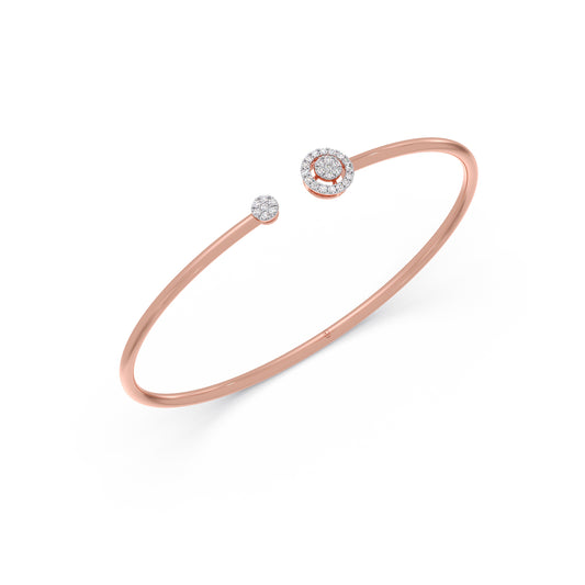 Dual Orbit Diamond Cuff Bracelet - Rose