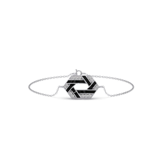 Hexora-enamel Stellar Diamond Chain Bracelet - White
