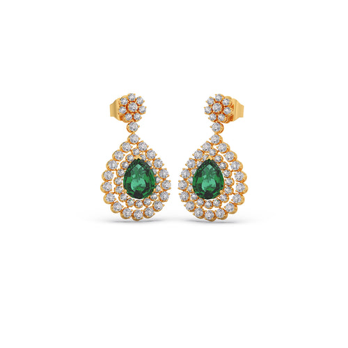 Gemstone and Diamond Chandelier Earrings