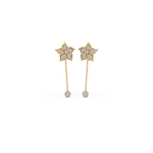 Aster Pave Diamond Dangle Earrings