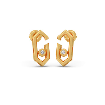 Hexora-Moving Diamond Stud Earrings
