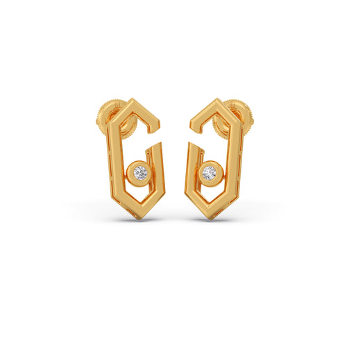 Hexora-Moving Diamond Stud Earrings