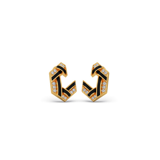 Hexora-enamel Stellar Diamond Earrings - Yellow