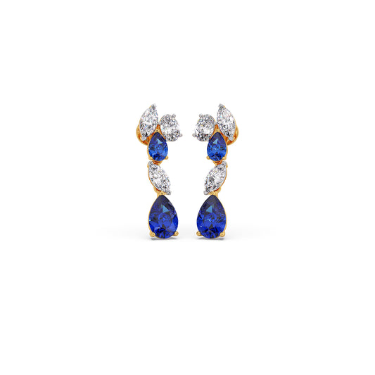 Pendeloque Gemstone Drop Earrings - Yellow