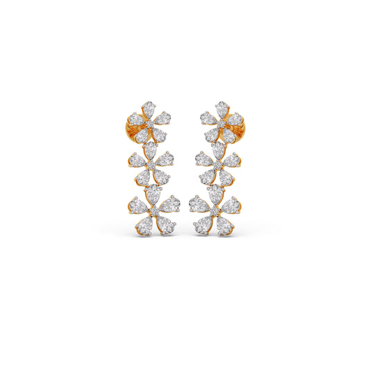 4.13 ct Frost Bloom Diamond Earrings - Yellow