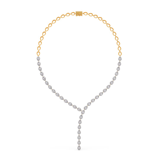 Lariat Teardrop Diamond Necklace - Yellow
