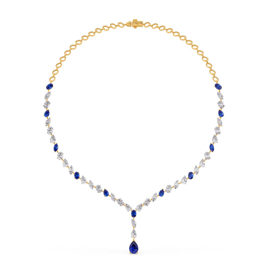 Pendeloque Gemstone Drop Necklace - Yellow