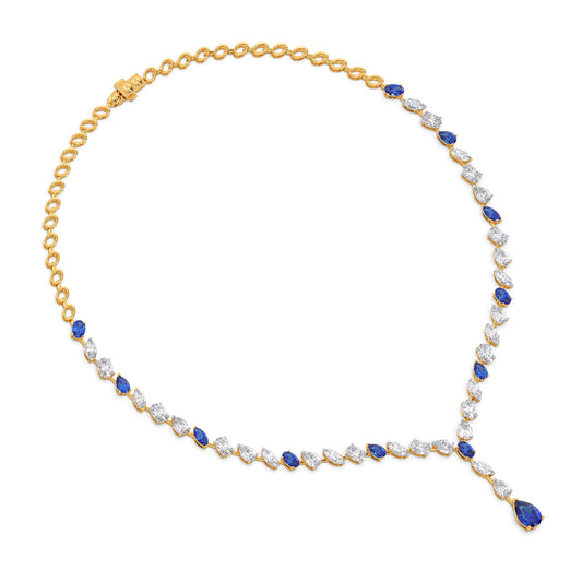 Pendeloque Gemstone Drop Necklace - Yellow