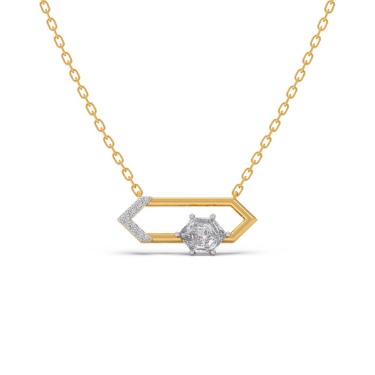0.81 ct Glacier Hexa Solitaire Chain Necklace - Yellow