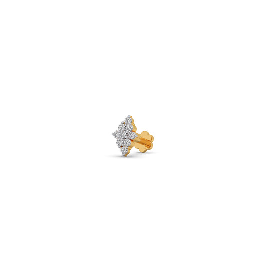 Nakshtra Cluster Diamond Nose Pin - Yellow