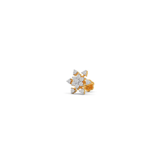Flare Cluster Diamond Nose Pin - Yellow