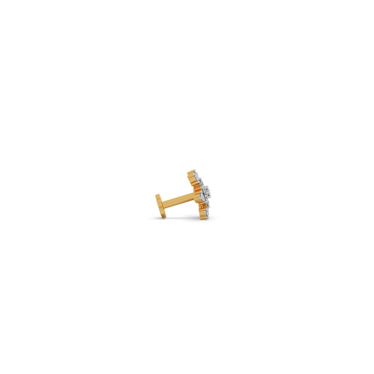 Flare Cluster Diamond Nose Pin - Yellow