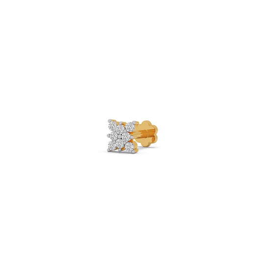 Luminous Cluster Diamond Nose Pin - Yellow