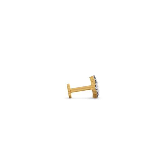 Grid Pave Diamond Nose Pin - Yellow