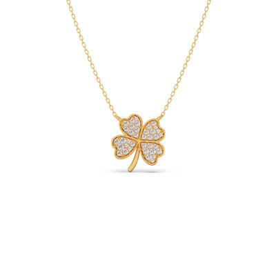 Clover Flower Pave Diamond Pendant