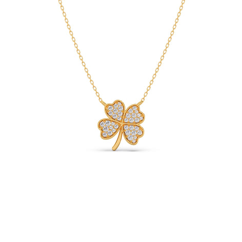 Diamond Flower Clover Pendant