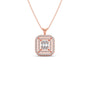 Baguette & Round Halo Pendant