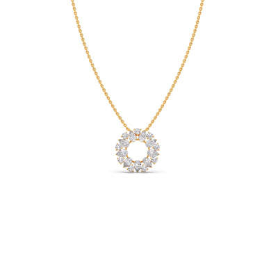 Floral Wreath Diamond Pendant Necklace