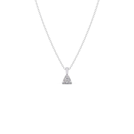 Half Bezel & Claw Prong Set Trillion Shape Solitaire Pendant Necklace