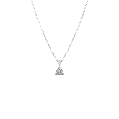 Half Bezel & Claw Prong Set Trillion Shape Solitaire Pendant Necklace