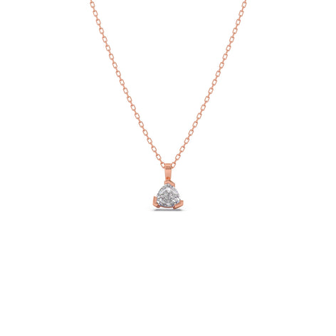 Half Bezel Set Trillion Cut Solitaire Pendant Necklace